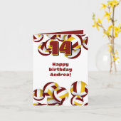 Carte équipe d'or maroon couleurs volleyballs anniversai (Fleur jaune)