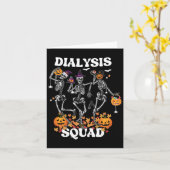 Carte Équipe éffrayante de dialyse Infirmière Skeleton D (Fleur jaune)
