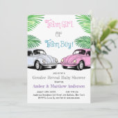 Carte Équipe Fille Ou Équipe Garçon Baby shower De Révél (Debout devant)