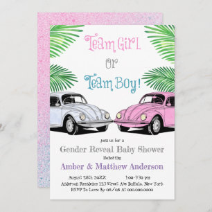 Carte Équipe Fille Ou Équipe Garçon Baby shower De Révél