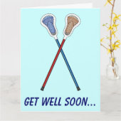 Carte Équipe Get Well Équipe Lacrosse (Fleur jaune)