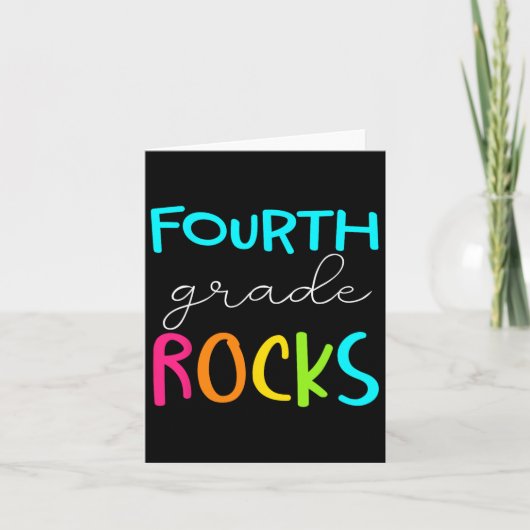 Carte Équipe Grade Rocks enseignant de 4e année  (Devant)