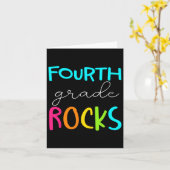 Carte Équipe Grade Rocks enseignant de 4e année  (Fleur jaune)