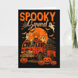 Carte Équipe Halloween effrayante Squelette conduisant u