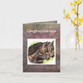 Carte Équipe Horses, travail dur (Fleur jaune)