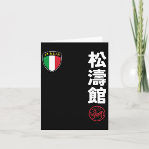 Carte Équipe Karaté Shotokan Italie Drapeau Kanji Mar ja