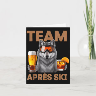 Carte Équipe loup buvant cocktail de bière vacances d'hi
