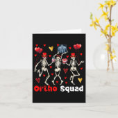 Carte Équipe Ortho Trois Squelettes de la Saint-Valentin (Fleur jaune)