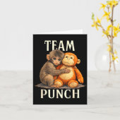 Carte Équipe punch singe mignon et conception d'ours  (Fleur jaune)
