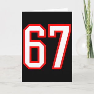 Carte Équipe sportive numéro #67 blanc rouge universitai