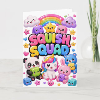 Carte Équipe Squish Arc-en-ciel Pailleté Panda Licorne M