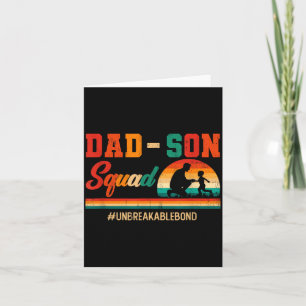 Carte Équipe vintage rétro papa fils journée du père fam
