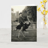 Carte Équitation 1910 d'autruche (Fleur jaune)