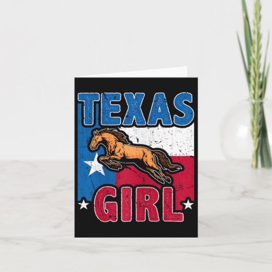 Carte Équitation Cheval Filles Texas (Devant)