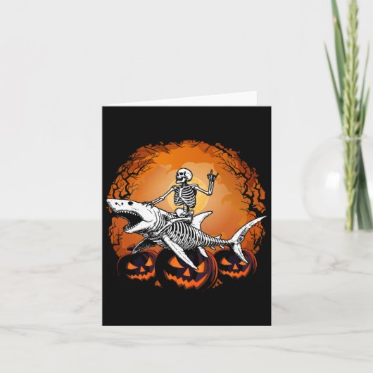 Carte équitation Shark Lazy Halloween Costume drôle Anim (Devant)