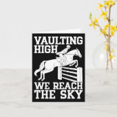 Carte Équitation Vaulte Cheval Haut cavalier (Fleur jaune)