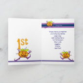 Carte Ęr citrouille heureux de Halloween de fille (Intérieur)