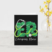 Carte Er Emergency Nurse Stethoscope St. Patrick's Day S (Fleur jaune)