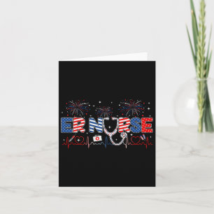 Carte Er Nurse 4 juillet Drapeau Américain Patriotique U