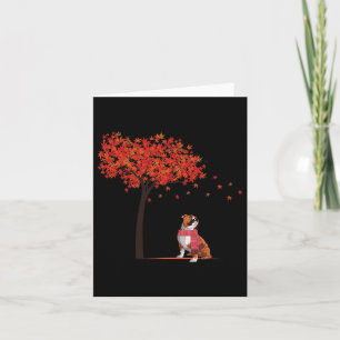 Carte Érable Bouledogue Jour de Thanksgiving Chien Migno