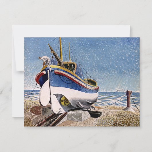 Carte Eric Ravilious - Bateau à vie à Adelburgh (Devant)