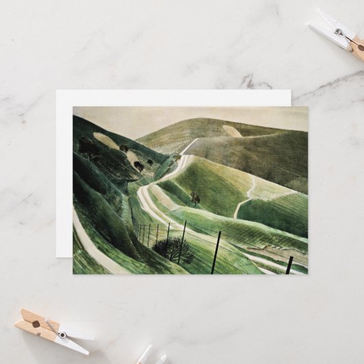 Carte Eric Ravilious - Chalk Paths, (Devant/Arrière en situation)