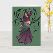 Carte Erin Danseuse du Ventre Burgundy Bellydance (Fleur jaune)