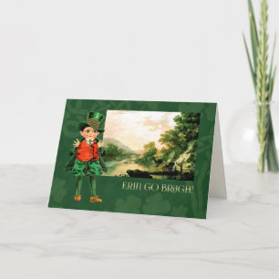 Carte Erin Go Bragh. Vintage Little Irish Boy