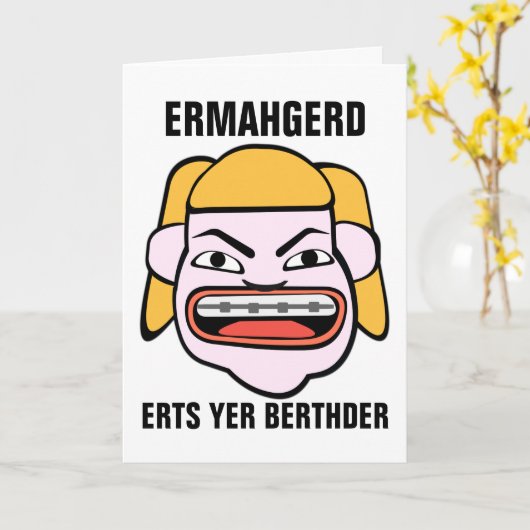 Carte Ermahgerd Herper Berthder (Fleur jaune)
