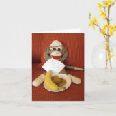 Carte Ernie the Sock Monkey (Fleur jaune)
