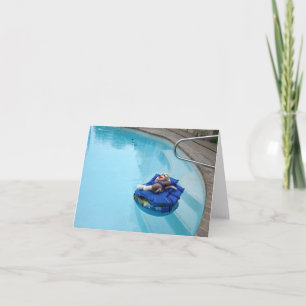 Carte Ernie the Sock Monkey Swimming Pool Note Card