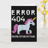 Carte Error 404 Unicorn Costume Found Halloween Programm (Fleur jaune)