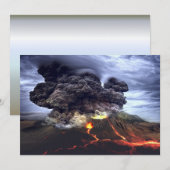 Carte Éruption du volcan sur la montagne (Devant / Derrière)