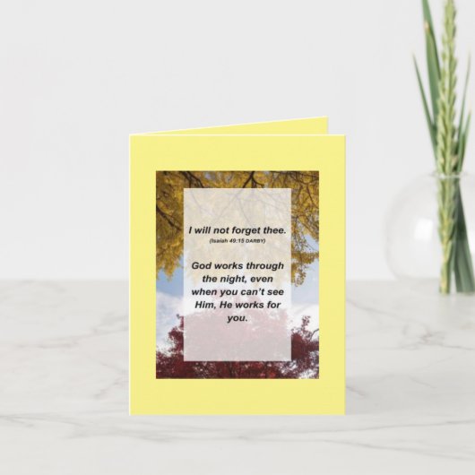 Carte Ésaïe 49:15 Je ne t'oublierai pas (Devant)