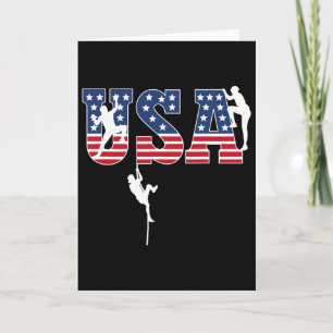 Carte Escalade Sportive Drapeau Usa Fier Américain Patri