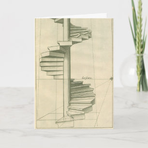 Carte Escalier architectural vintage, Escalier en colima