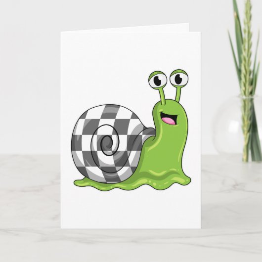 Carte Escargot aux échecs avec échiquier (Devant)