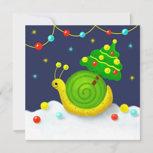 Carte Escargot avec arbre de Noël (Devant)
