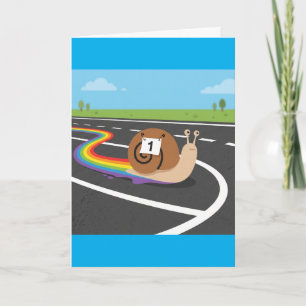 Carte Escargot Coureur de Marathon Mignon Trail Arc-en-C
