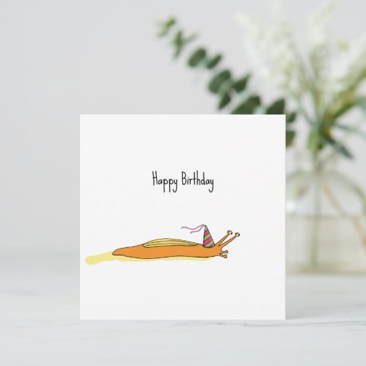 Carte Escargot de fête (Debout devant)