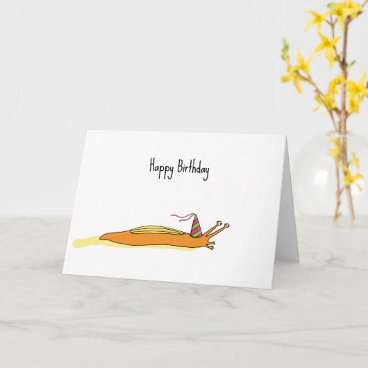 Carte Escargot de fête (Fleur jaune)