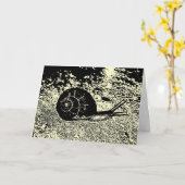 Carte Escargot en noir et blanc Anniversaire tardif (Fleur jaune)