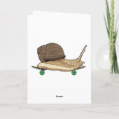 Carte Escargot patineur avec planche à roulettes (Dos)