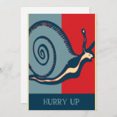 Carte Escargot rouge et bleu, (Devant / Derrière)