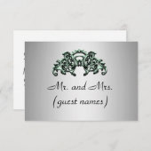 CARTE ESCORT MARIAGE EN ARGENT ÉLÉGANT (Devant / Derrière)