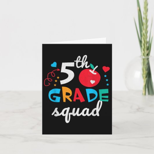 Carte Escouade de 5e année Garçons Filles Enseignants Mi (Devant)