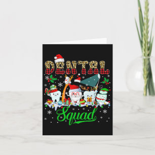 Carte Escouade dentaire Noël Père Noël Reindeer Elf Dent