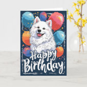 Carte Eskimo américain avec ballons d'anniversaire (Fleur jaune)