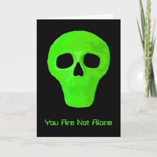 Carte Espace Alien Face Funny Vert noir OVNI