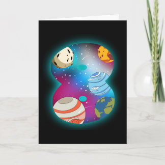 Carte ESPACE ANNIVERSAIRE 8 8e anniversaire garçon 8 ans